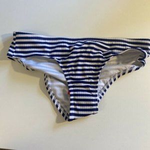 NWT M (4-6) Blue White Stripe Cute 90s Ribbed Target Bikini Free Ship#047